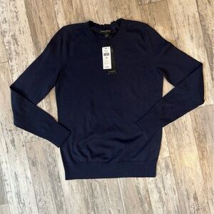 Banana Republic Navy Blue Scalloped Neck Sweater